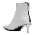 Ankle Boots with Rhinestone Women Fashion Genuine Leather Custom Safety Dress Zipper up Formal Low Heel Boots for Ladies